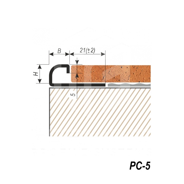 C-образный профиль для плитки и керамогранита PC-5