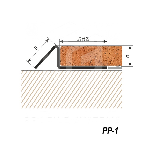 Pазноуровневый профиль для плитки и керамогранита PP-1