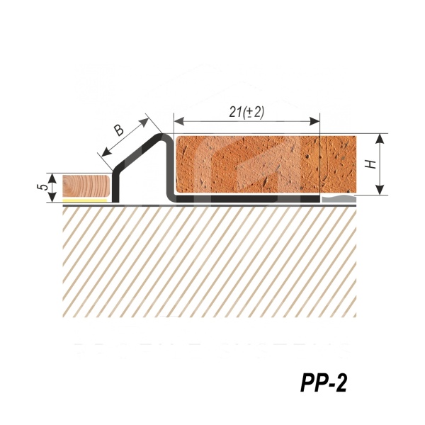 Pазноуровневый профиль для плитки и керамогранита PP-2