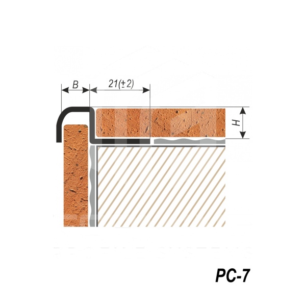 П-образный  профиль для плитки и керамогранита PC-7