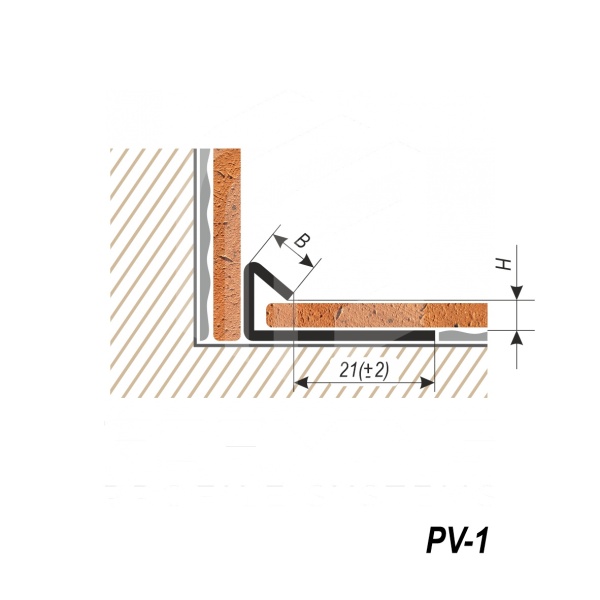 Внутренний профиль для плитки и керамогранита PV-1