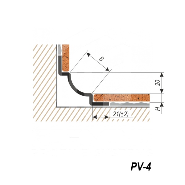 Внутренний профиль для плитки и керамогранита PV-4