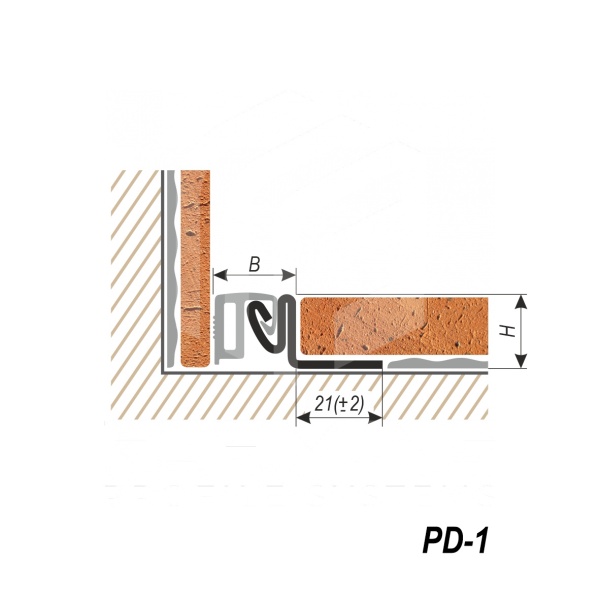 Деформационный профиль для плитки и керамогранита PD-1