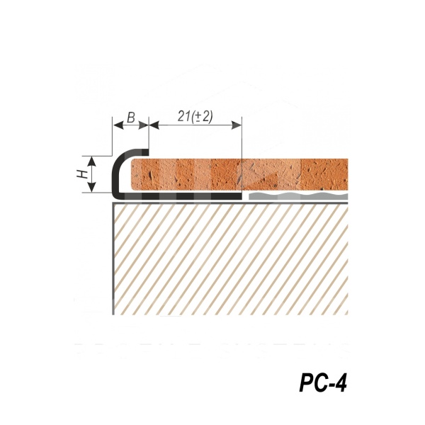 C-образный профиль для плитки и керамогранита PC-4