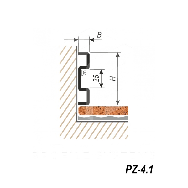 Плинтус с  крепежом PZ-4.1