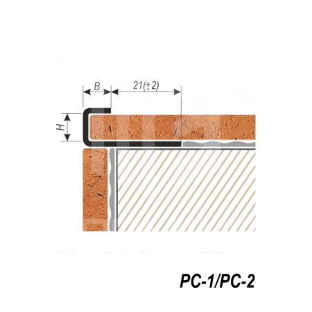 C-образный профиль для плитки и керамогранита PC-1