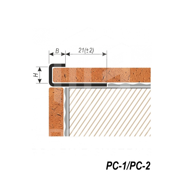 C-образный профиль для плитки и керамогранита PC-1