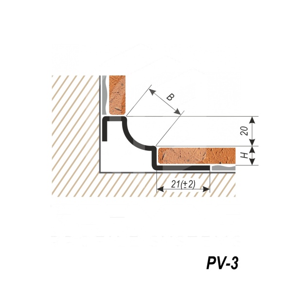 Внутренний профиль для плитки и керамогранита PV-3