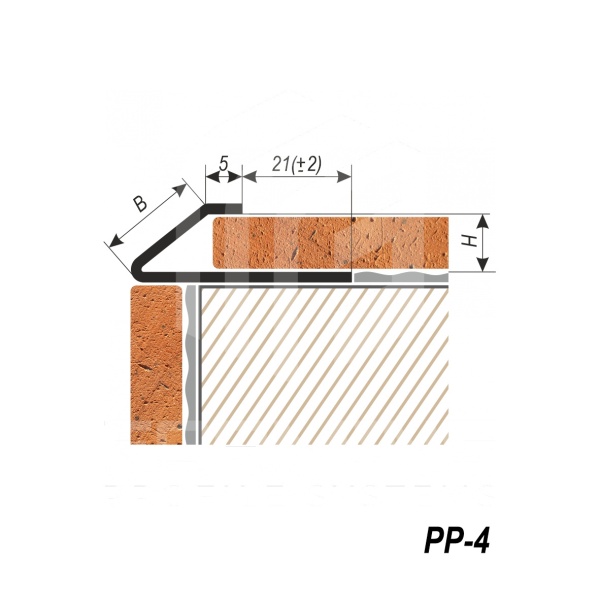 Pазноуровневый профиль для плитки и керамогранита PP-4