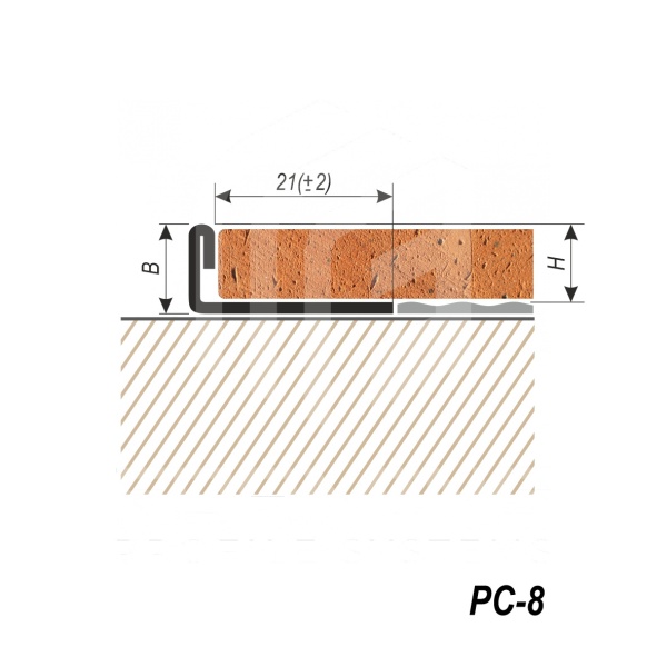 L-образные профиль для плитки и керамогранита PC-8
